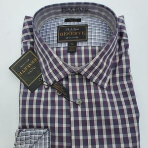 Jos.A.Bank men's reserve plaid dress shirt XL slim fit gifts for dad